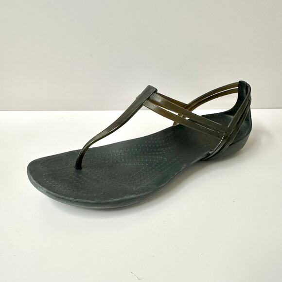 Crocs Isabella t-strap jelly comfort sandal in black women's size 10 - Picture 13 of 13